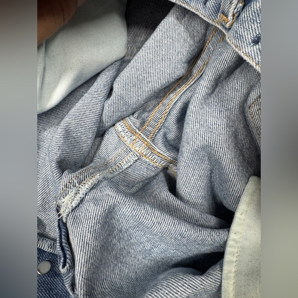 Agolde 90s Mid Rise Distressed Light Denim Button Fly Straight Blue Jeans 26 - Picture 14 of 16